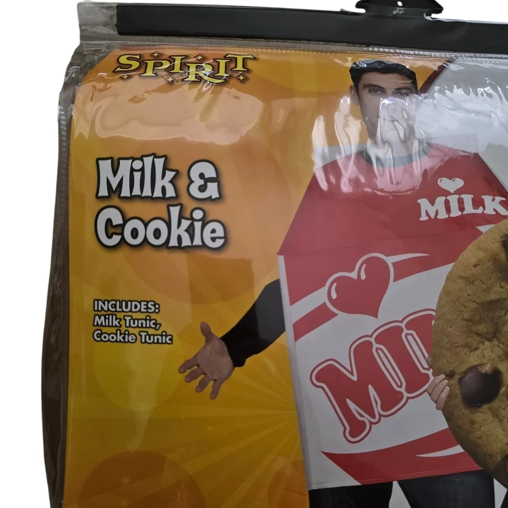 NWT Milk & Cookie Couples Costume | Funny Food Halloween Outfit | Adult One Size - Picture 3 of 12